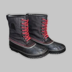 Sorel Premium T Waterproof Black & Red Men’s Winter Boots - Size 9